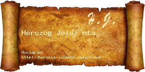 Herczog Jolánta névjegykártya